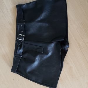 Faux leather shorts